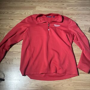 Cutter & Buck Pullover Men’s L Red Milwaukee Tools 1/4 Zip Shirt Active